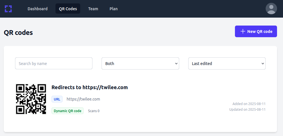 Qr codes listing completed