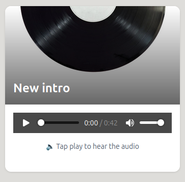 Twilee audio page with embedded player