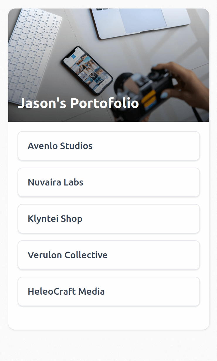 Portfolio links page preview