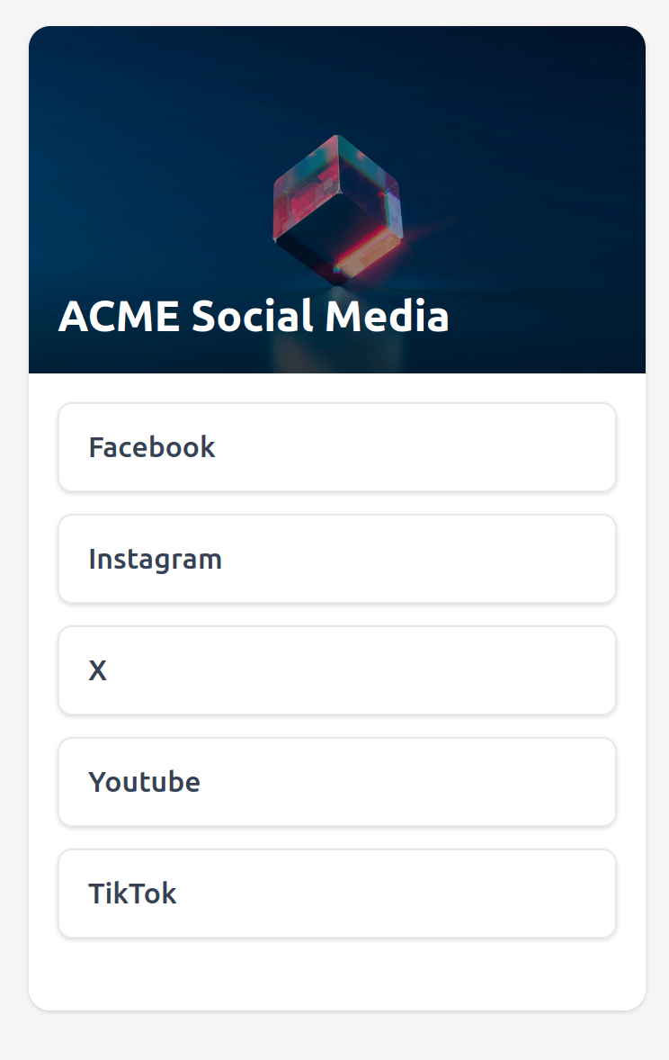 Twilee links page preview on mobile