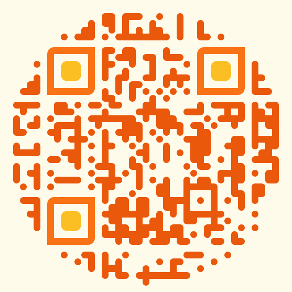 Warm gradient circular QR code